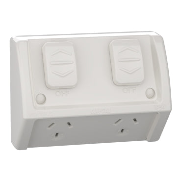 Clipsal Weather Proof Flush Mount Double Switch Socket Outlet 10amp 250v IP53