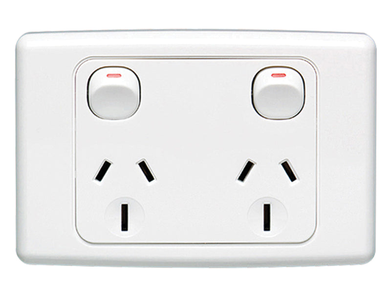 Clipsal 2000 Series Double Switch Socket Outlet 10amp 250v