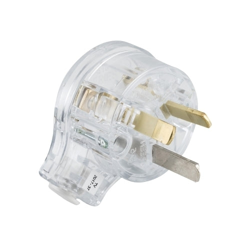 Clipsal 418S-TR 10amp 3 pin Side Entry Plug Transparent 250V