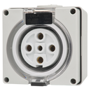 Elec 5 Pin 32amp Socket Outlet 500v IP66