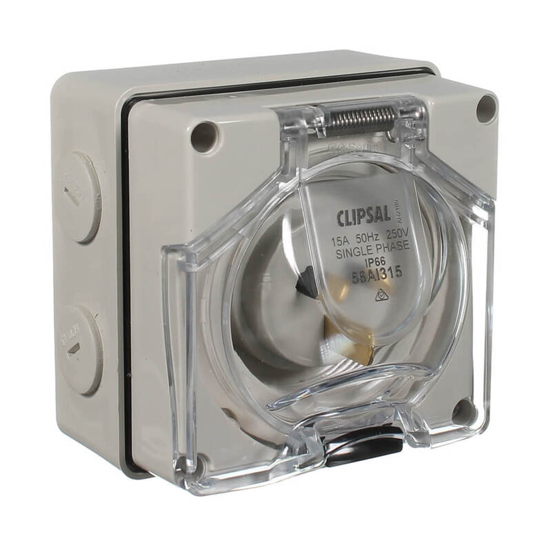 Clipsal 56 Series Appliance Inlet 3 Pin 15amp 250V IP66