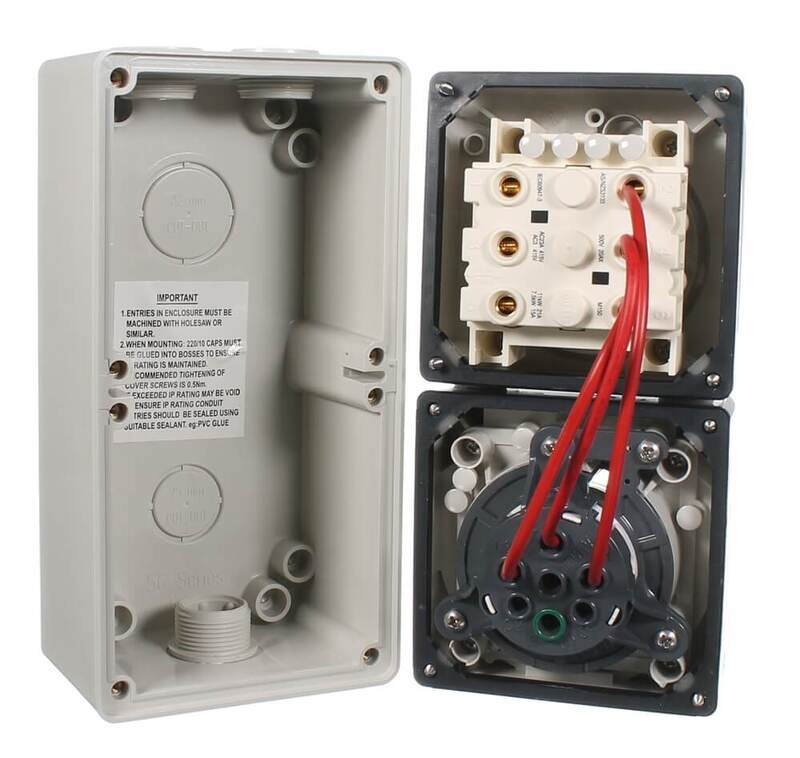 Clipsal 56 Series 5 Pin 20amp Switched Socket Outlet 500v IP66