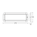 NARVA 10-30Vdc LED Interior Light Panel with ON/OFF Switch 270 x 100mm