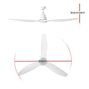Devanti 64'' Ceiling Fan DC Motor w/Light w/Remote - White