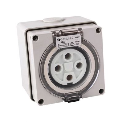 Elec 4 Pin 32amp Socket Outlet 500v IP66