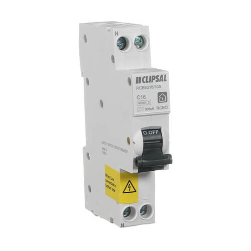 Clipsal RCBE216/30S RCBO 4.5KA 1P+N 16 Amp C Curve 30mA
