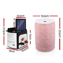 Giantz Fence Energiser 8KM Solar Powered Electric 2KM Poly Wire