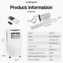 CARSON 3in1 Portable Air Conditioner 6000BTU Mobile Fan Cooler Cooling