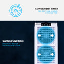 POLYCOOL 35L 220W Portable Evaporative Air Cooler 24 Hour Timer 4 in 1 Cooling Fan w/ Remote