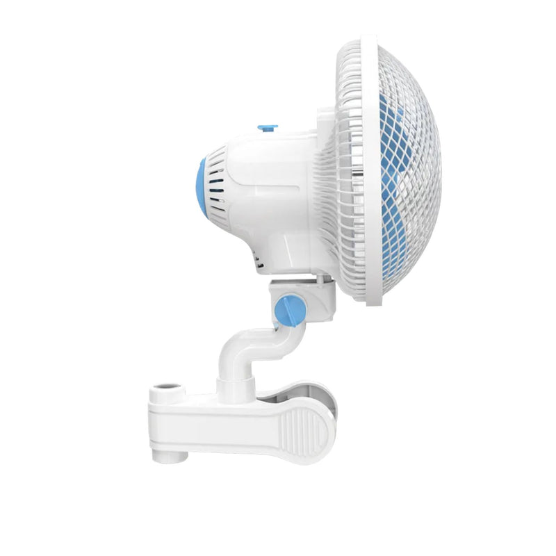 GOMINIMO Portable Oscillating Clip Fan With 2 Speed (White+Blue)