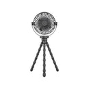 GOMINIMO 5000mAh Rechargeable Clip Fan with Flexible Tripod (Black)