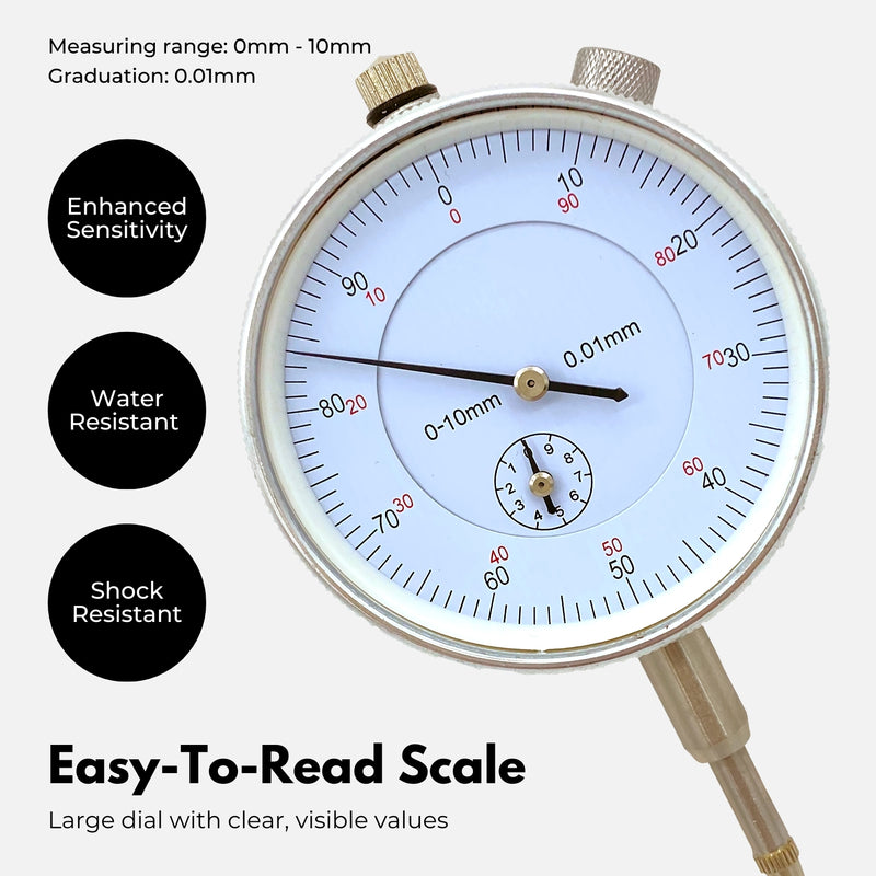 RYNOMATE Dial Indicator Gauge Magnetic Base with 22 Indicator Point Set (Blue)