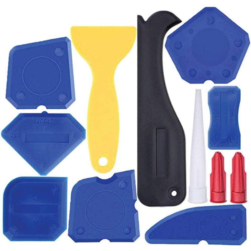 12 Piece Plastic Sealant Scraper Tools Finishing Grout Silicone Caulking Remover