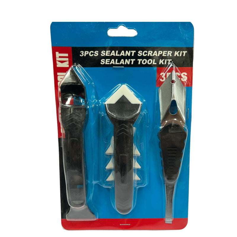 Sealant Scraper Kit 3pcs - Caulking Applicator Grout Accessory Tool Set