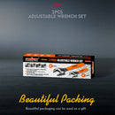 2x Adjustable Wrench Set 6" 10" Wide Jaw Spanner Cr-V Steel Workshop Metric SAE