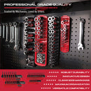 SEDY 8Pcs Magnetic Socket Organizer Tray Metric SAE Sockets Storage Holder Tool