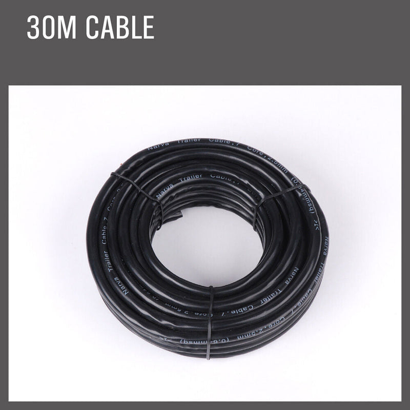 30M X 7 Core Wire Cable Trailer Cable Automotive Boat Caravan Truck Coil V90 PVC