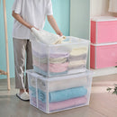 82 Litre Modular Clear Foldable Storage Box with Lid Plastic Tub Collapsible