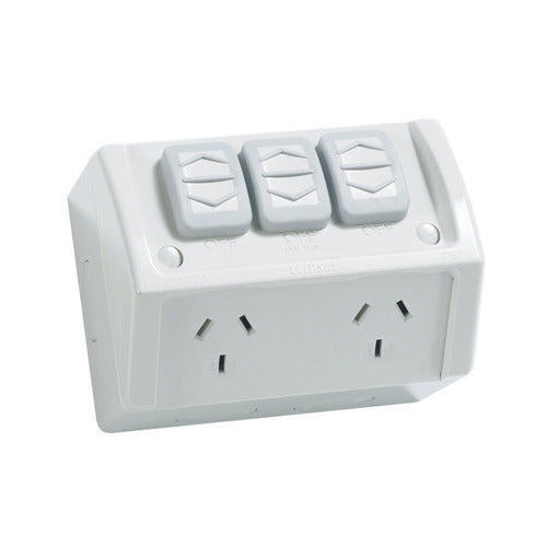 Switch Weather Extra Clipsal Weather Proof Double Switch Socket Outlet With Extra Switch 10