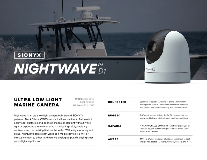 SIONYX NIGHTWAVE MARINE NAVIGATIONAL CAMERA