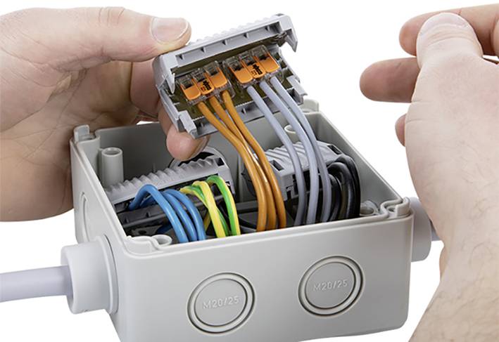 WAGO Gelbox; Branch; for cables; with gel; 221, 2x73 Series; max. 4 mm² connectors; without splicing connectors; Size 3; gray